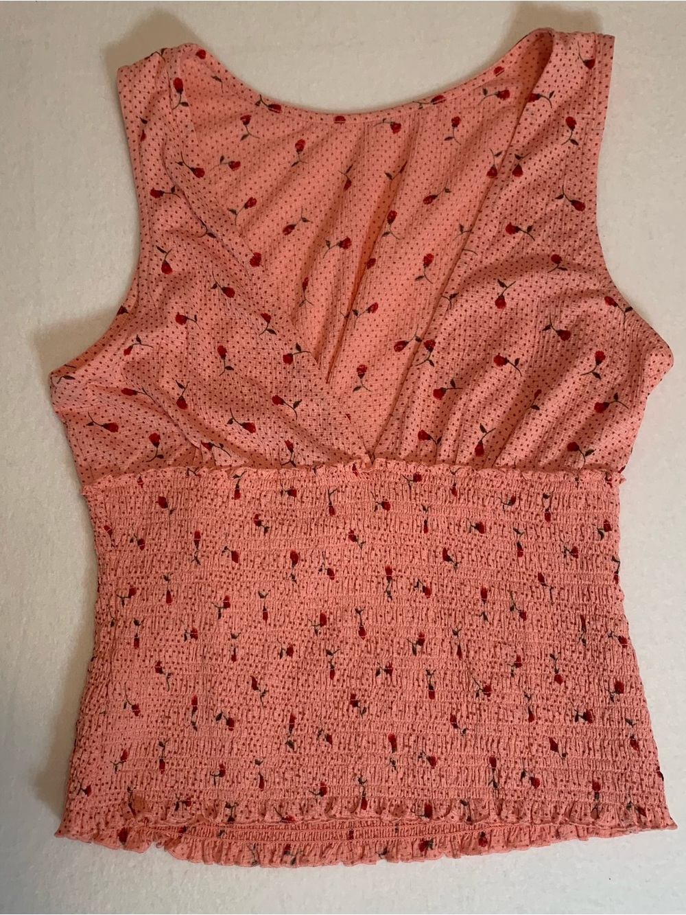 BDG urban outfitters Women's Pink Verity Shirred Floral Print Top Size Medium